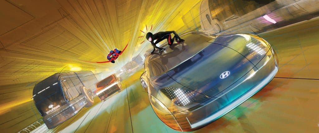 Ioniq 6 da Hyundai aparecerá em Homem-Aranha: Através do Aranhaverso (Imagem: divulgação/Sony Pictures)