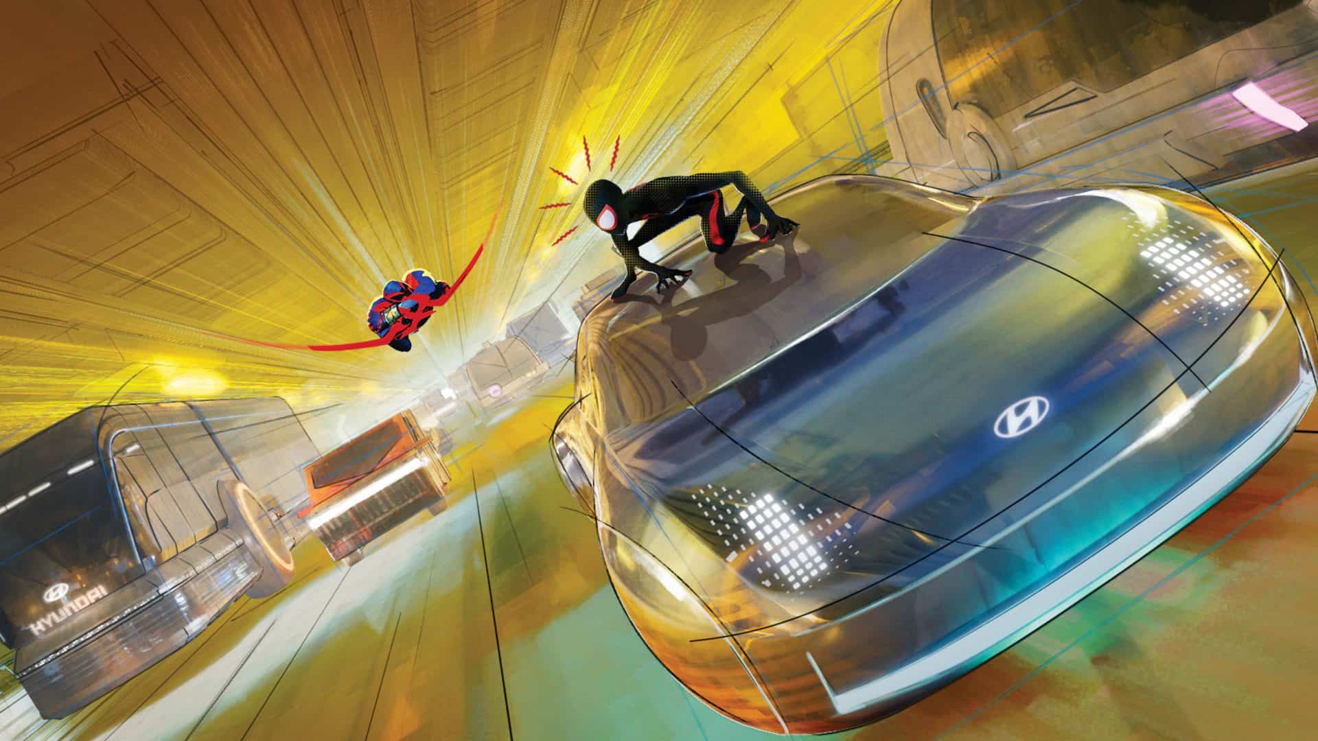 Ioniq 6 da Hyundai aparecerá em Homem-Aranha: Através do Aranhaverso (Imagem: divulgação/Sony Pictures)