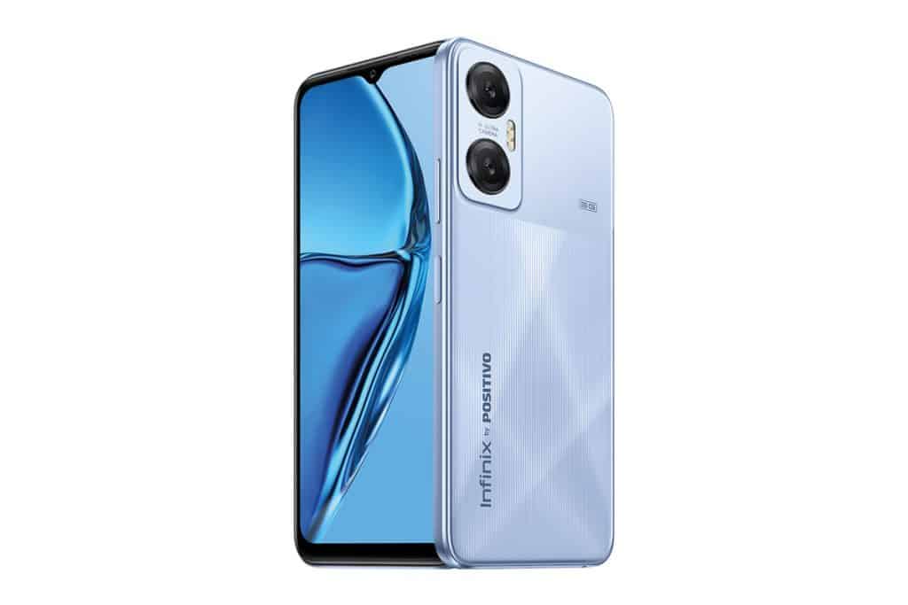 Infinix Hot 200 5G na cor azul
