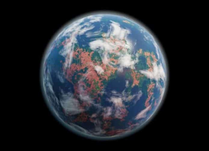 Imagem: Ilustração de um exoplaneta capaz de abrigar vida humana.