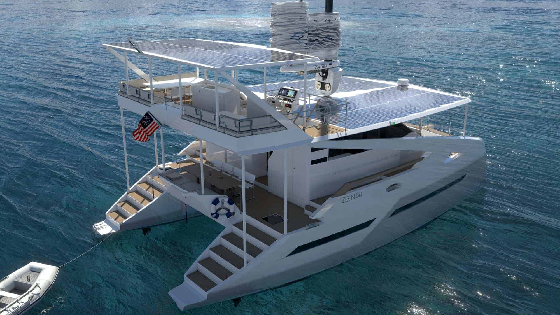 Luxuoso, ecológico e caríssimo: esse catamarã solar vai te fazer sonhar