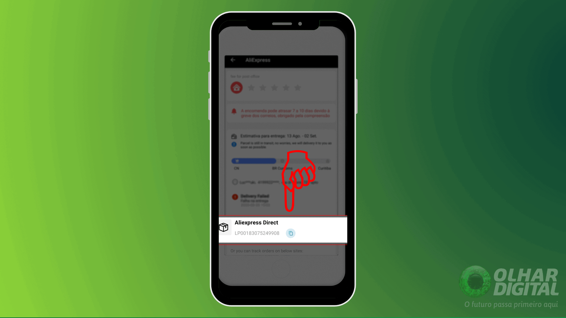 5 - Como verificar o código de rastreio de uma encomenda no AliExpress