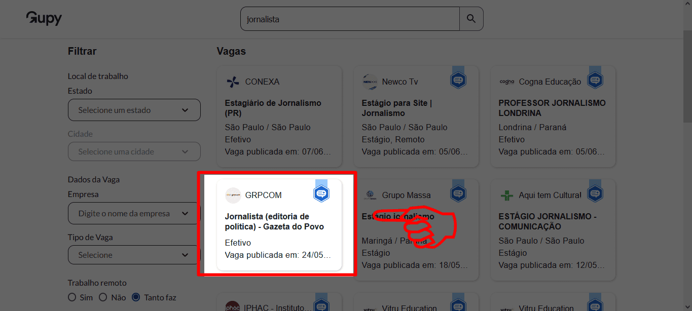 5 - como encontrar vagas de emprego na gupy