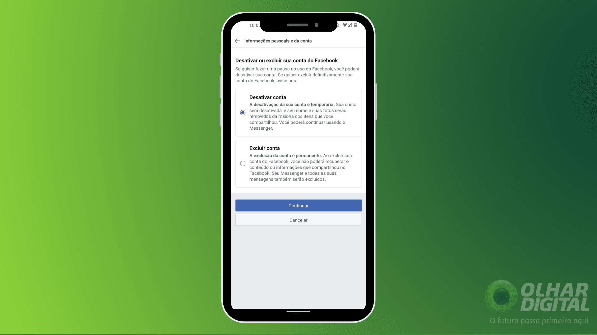 8 - como desativar ou excluir facebook