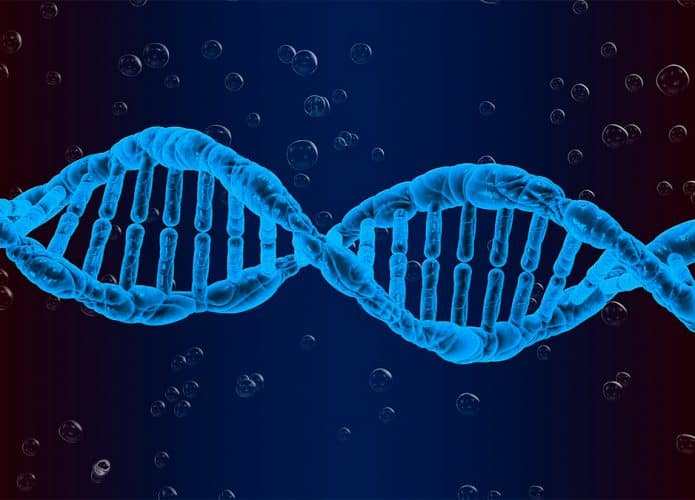 Ilustração digital de fitas de DNA
