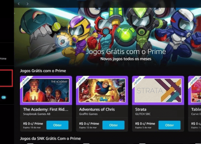 Imagem mostrando jogos do Amazon Prime Gaming