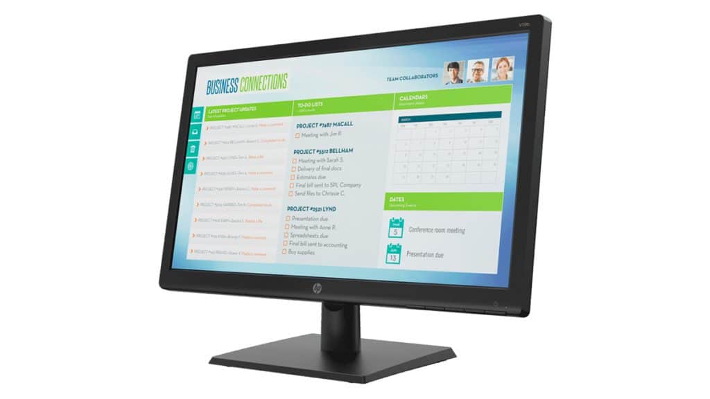 Imagem do Monitor HP V19b de 18,5 polegadas meio de lado