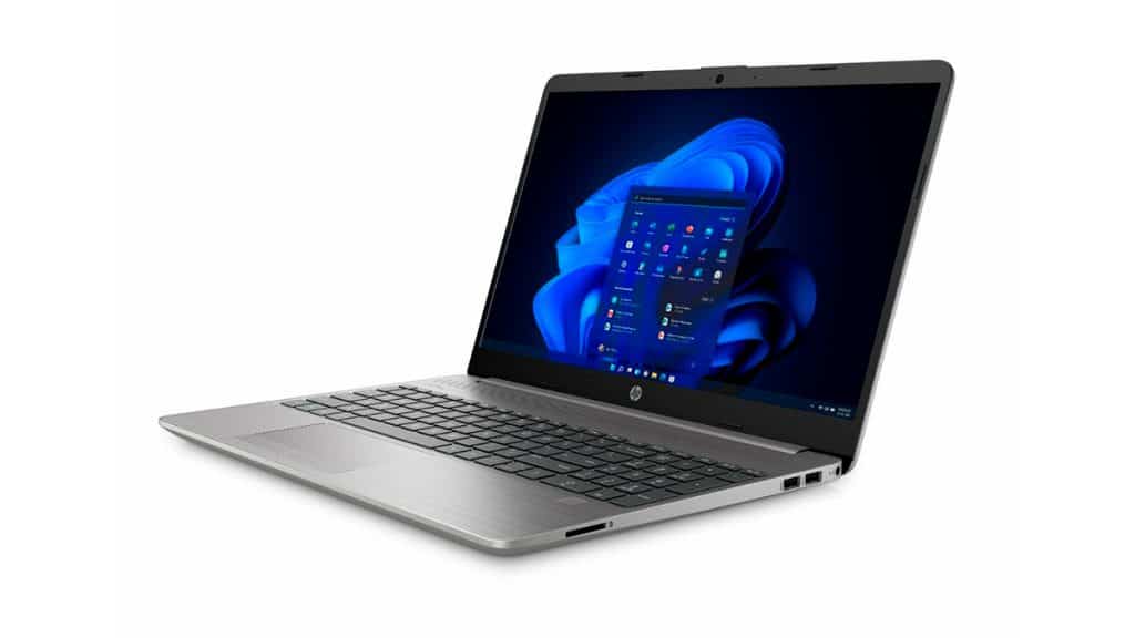 Notebook HP 256 G8 meio de lado