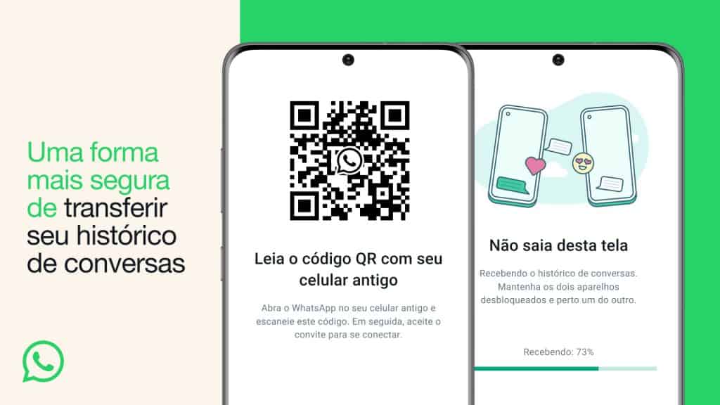 Transferência de histórico no WhatsApp (Imagem: divulgação/Meta)