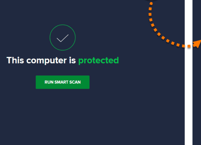Imagem da tela do Avast