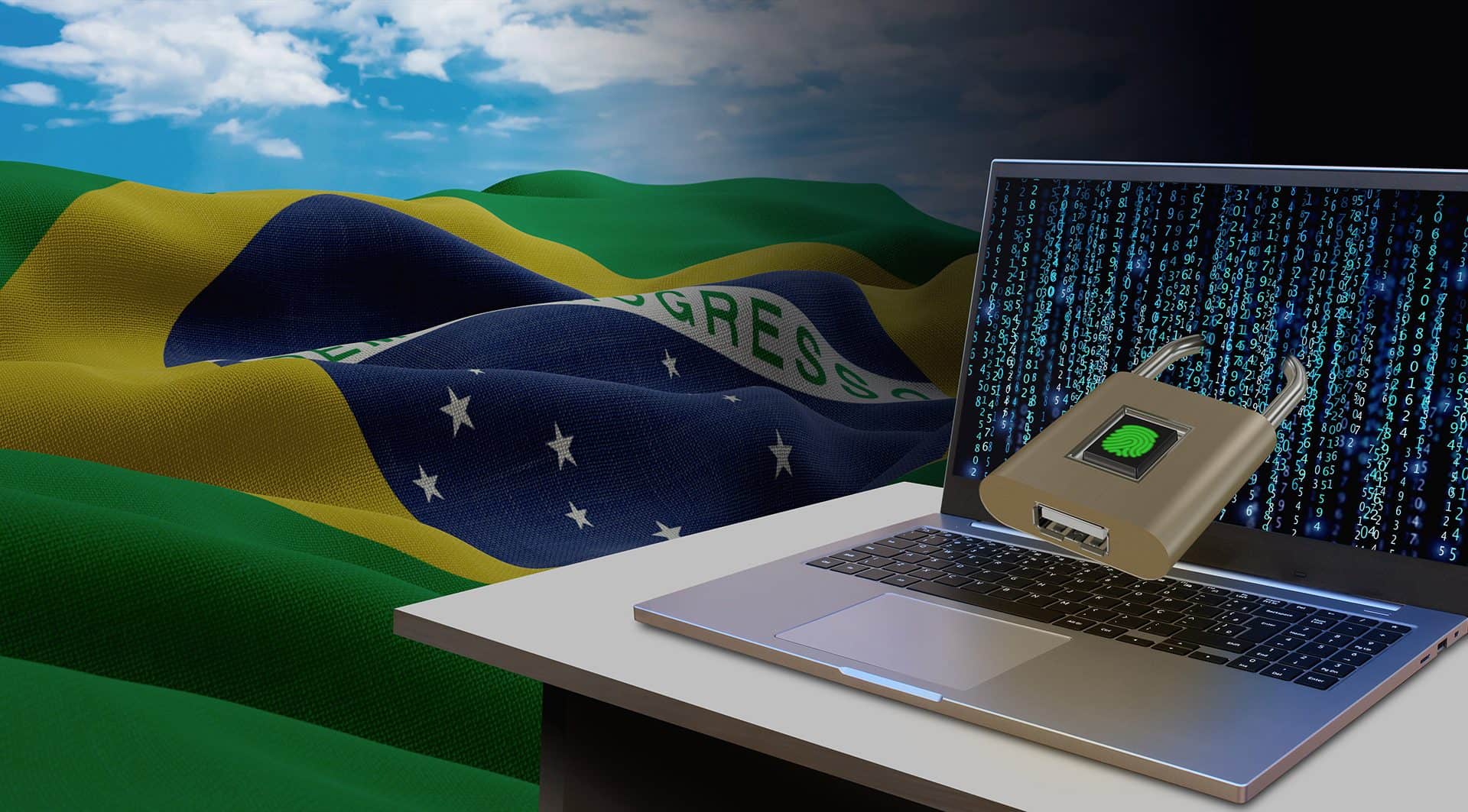 Ilustração de segurança digital no Brasil