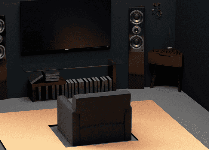 home theater na sala em casa