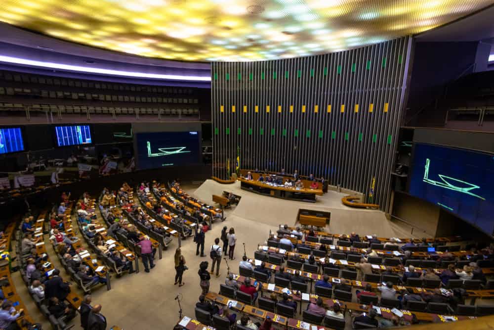 Visão de cima da Câmara dos Deputados do Brasil