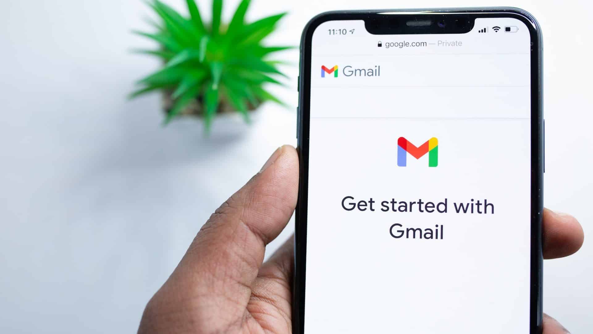 smartphone como aplicativo do gmail