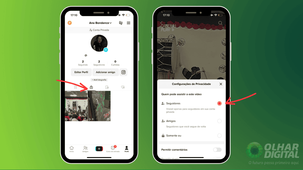 Como tornar um vídeo do TikTok privado passo 3.