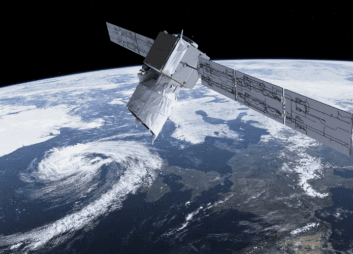Satélite Aeolus no espaço