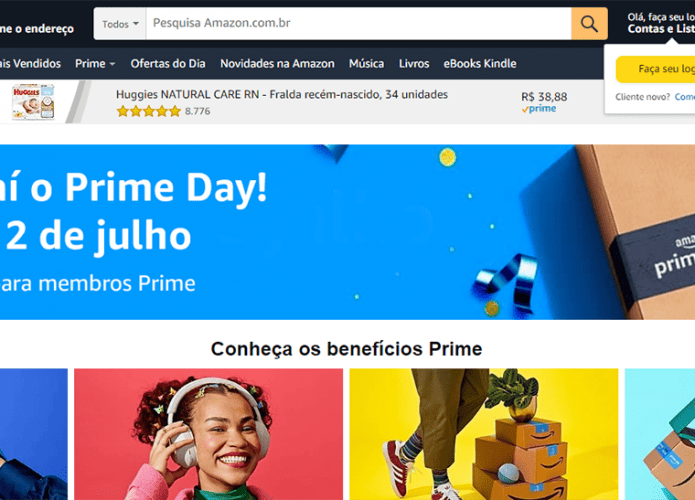 Site do Amazon Prime