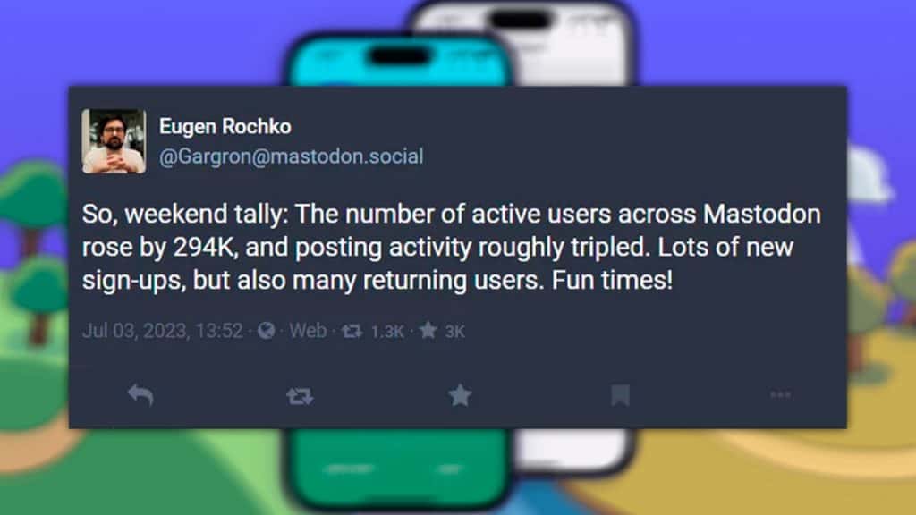 Captura de tela de post de Eugen Rochko, CEO do Mastodon