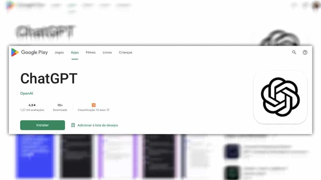 Captura de tela do aplicativo do ChatGPT na Play Store