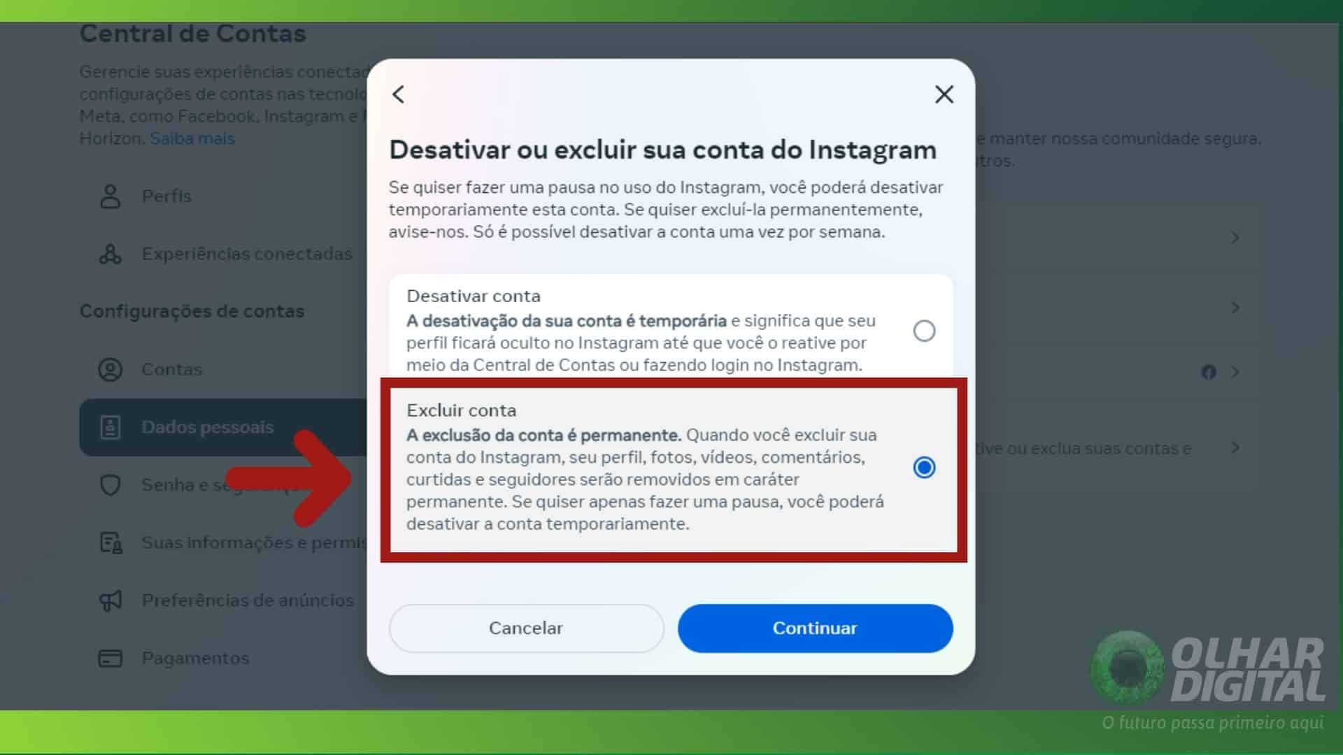 Como excluir a conta do Instagram definitivamente pelo celular e PC