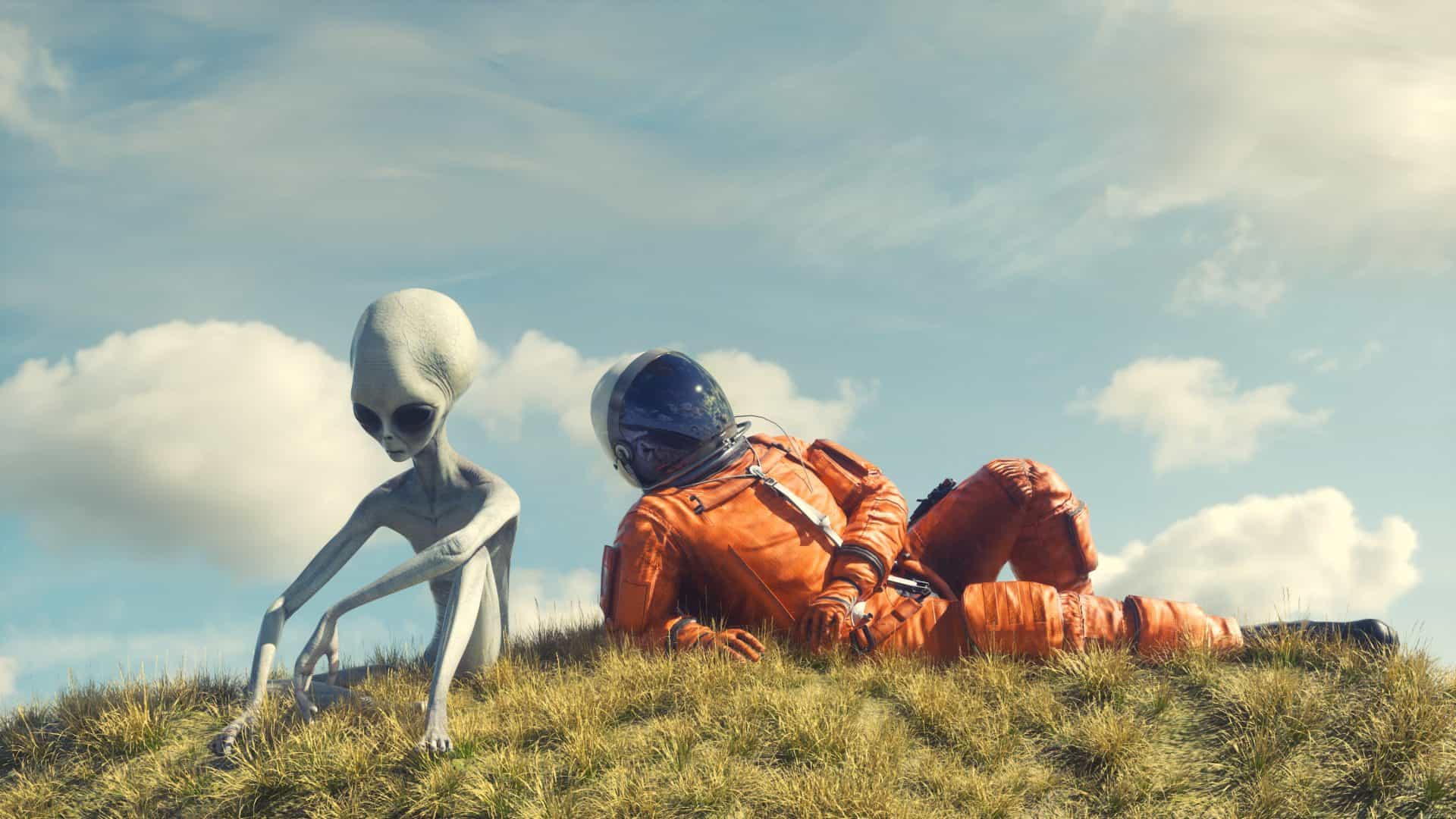 Astronauta e alien