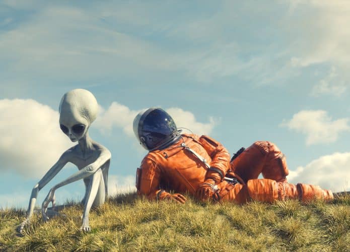 Astronauta e alien