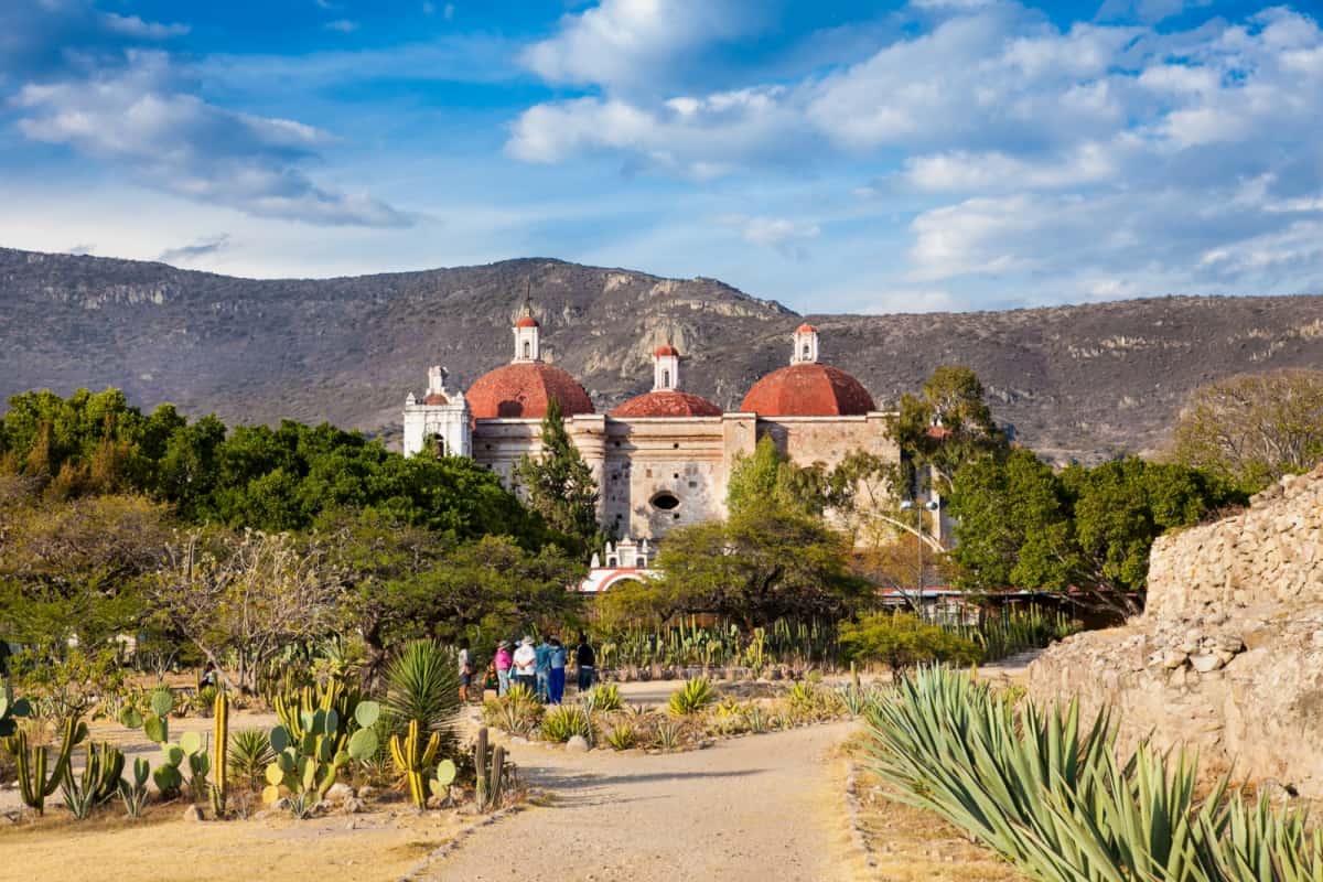 Igreja de San Pablo em Mitla, perto de Oaxaca, México.