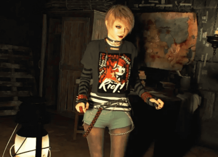 Imagem de personagem com a camiseta do Paramore