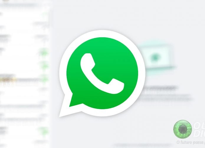 Logomarca do WhatsApp sobre captura de tela do WhatsApp Web
