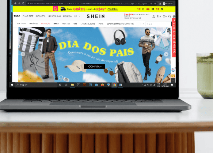 Imagem mostrando o site da Shein