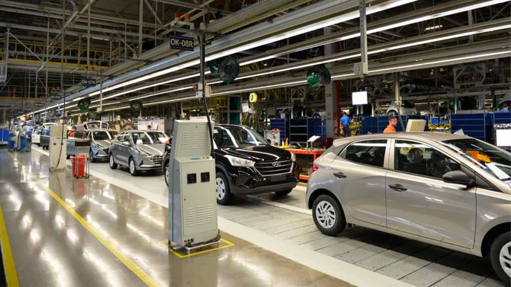Linha de produção da Hyundai