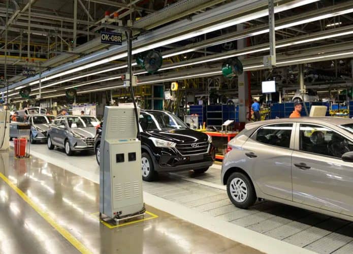 Linha de produção da Hyundai