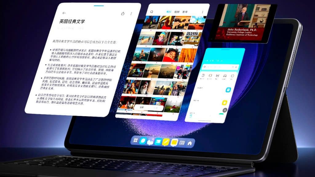 Montagem com novo tablet da Xiaomi
