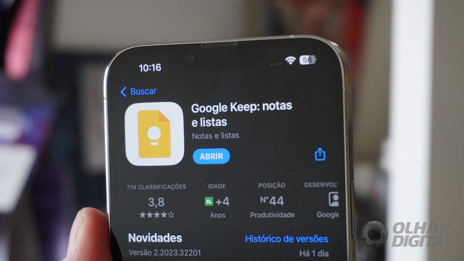 Google Keep (Imagem: André Fogaça/Olhar Digital)
