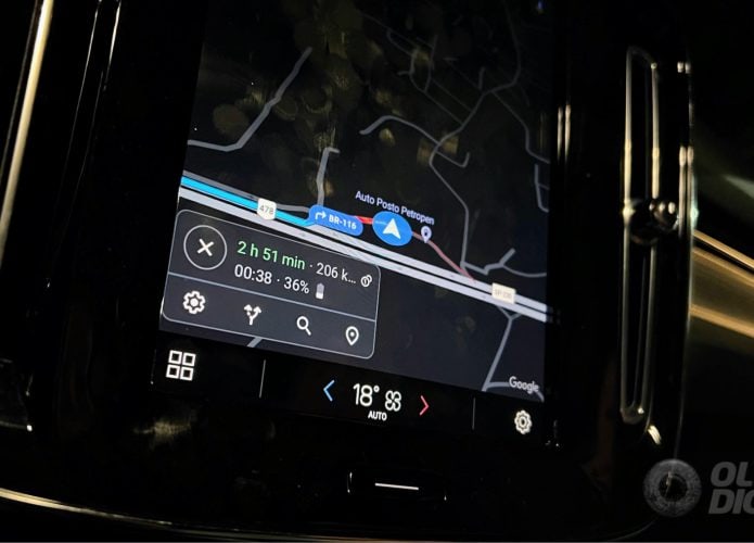 Google Maps em um Volvo XC40 (Imagem: André Fogaça/Olhar Digital)