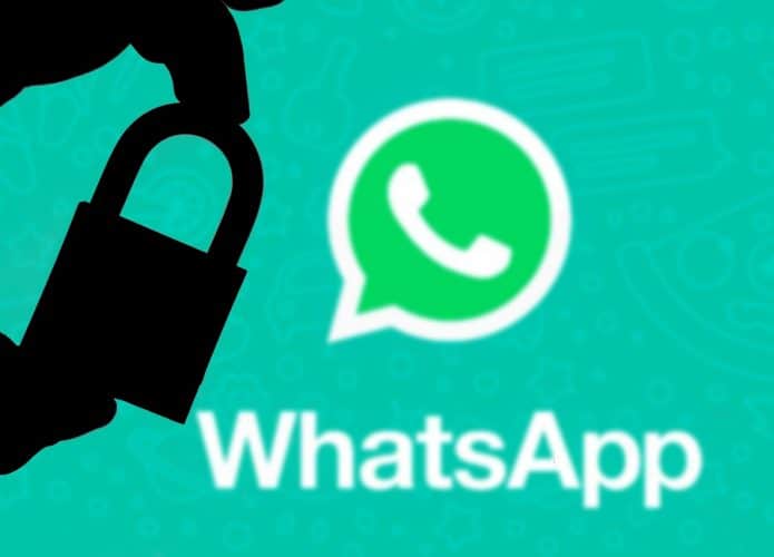 imagem mostra o ícone do whatsapp sob um cadeado fechado