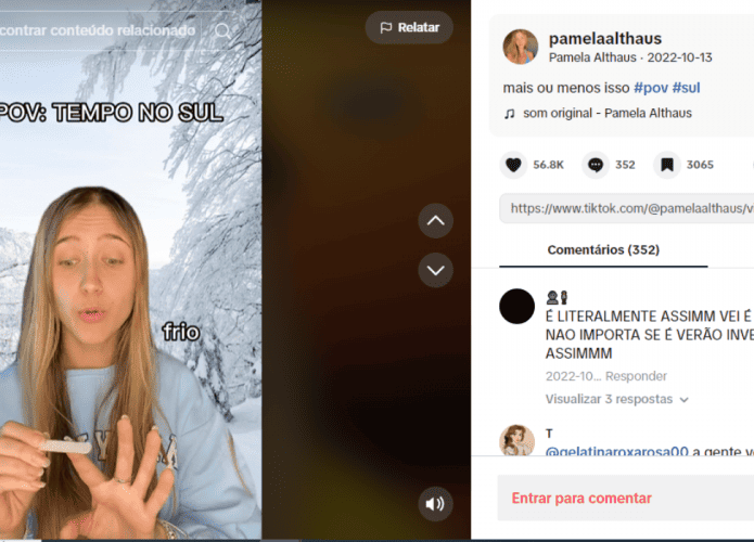Exemplo de post POV