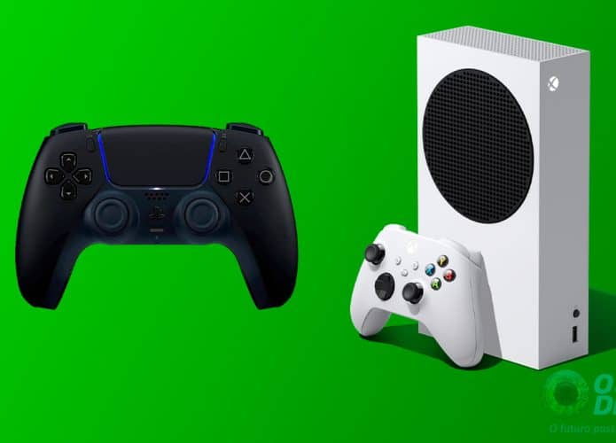Montagem com controles e videogames em promoção na Amazon