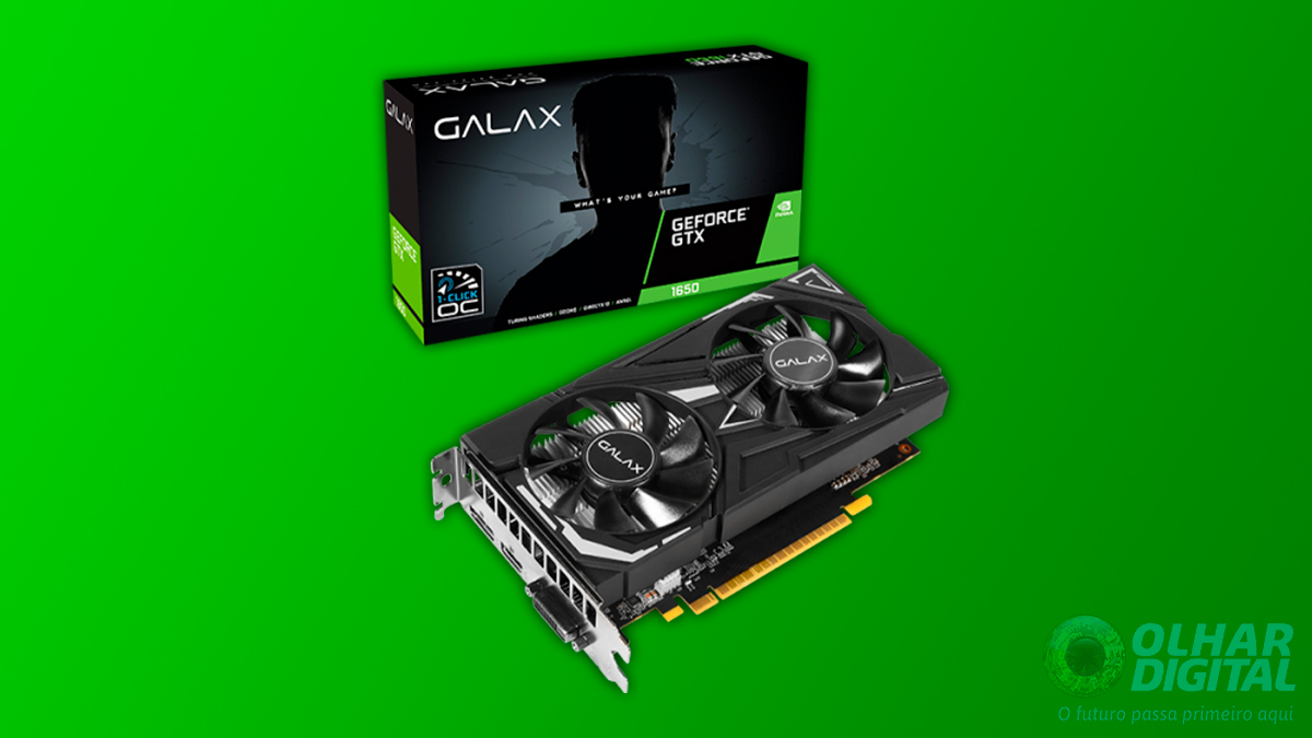 Montagem com placa de vídeo Galax GTX 1650 EX OC Nvidia 65SQL8DS93E1i
