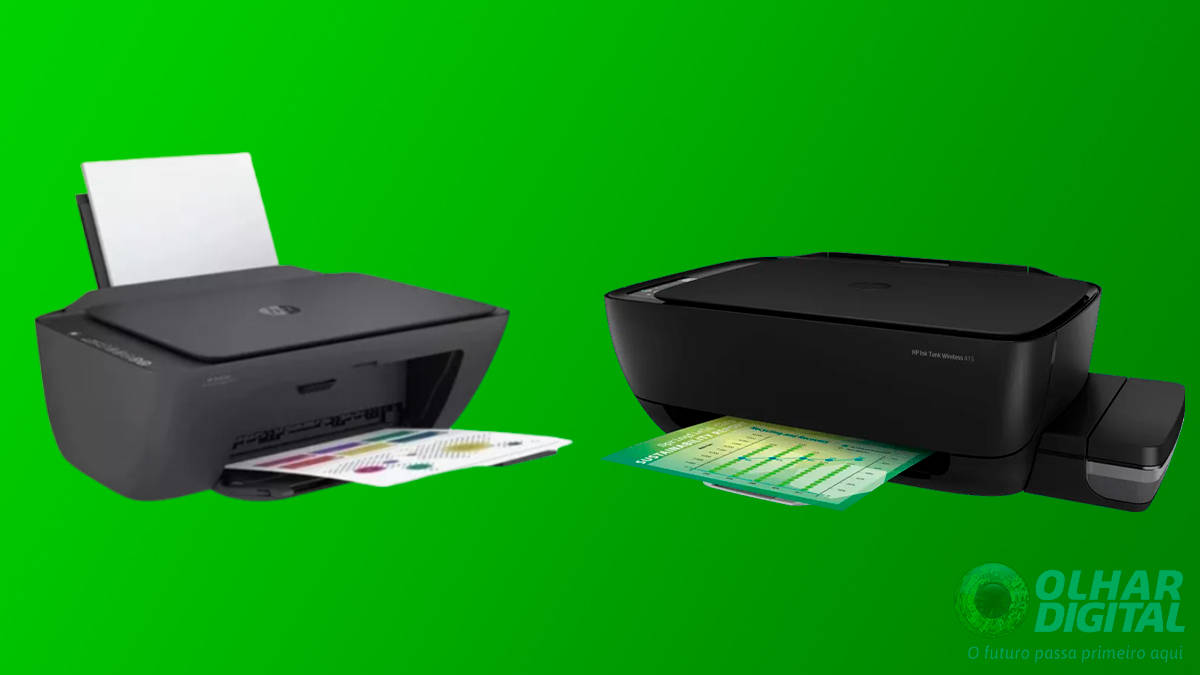 Montagem com modelos de impressora em promoção na Amazon