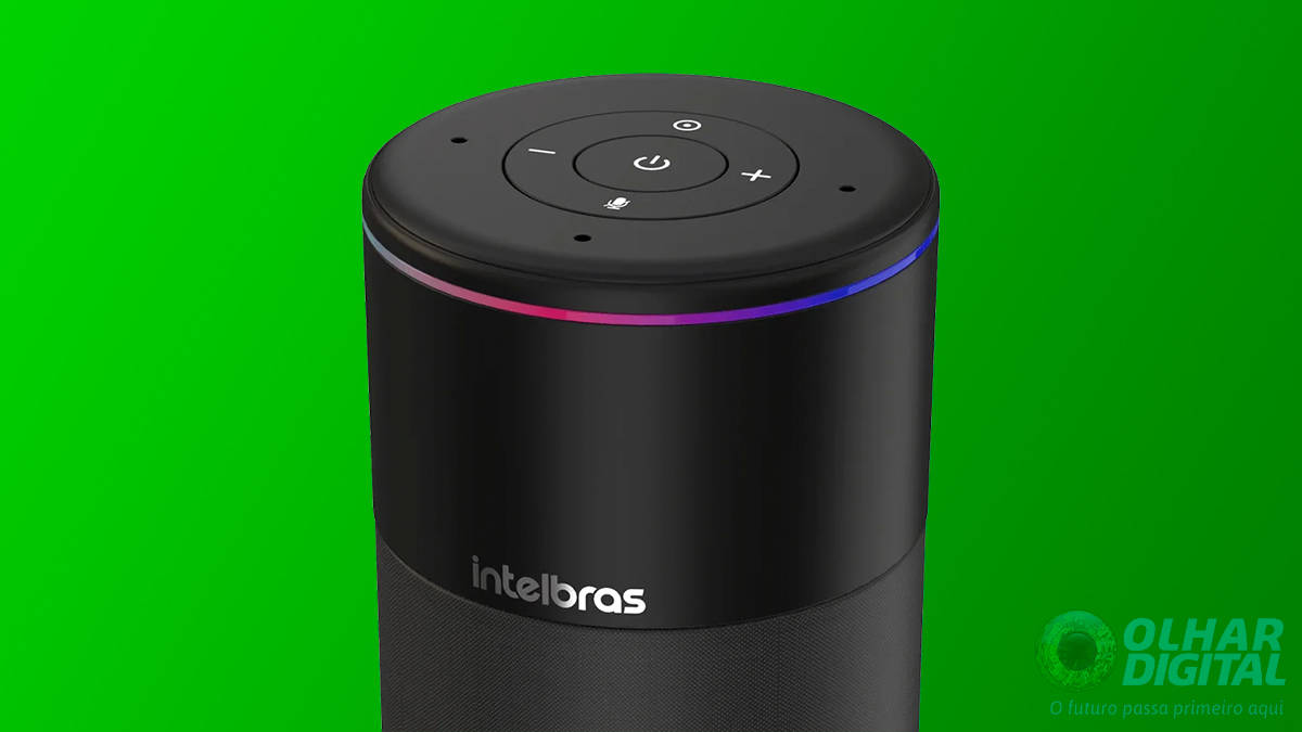 Montagem com alto-falante inteligente da Intelbras