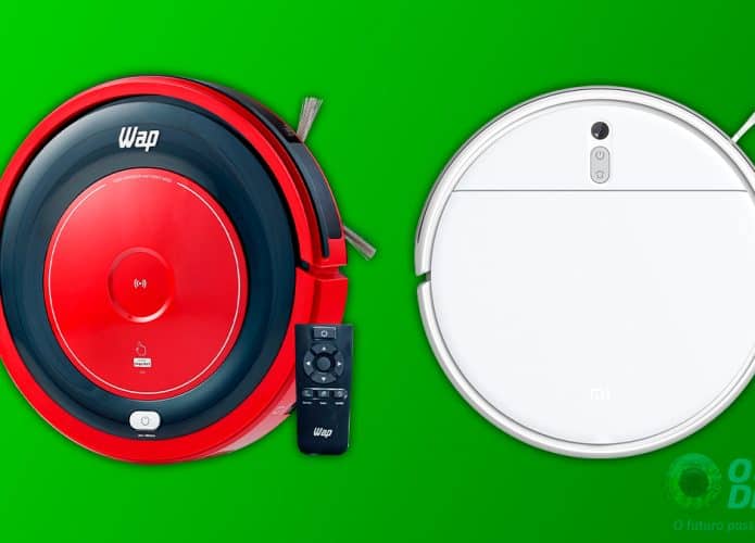 Montagem com modelos de aspirador robô