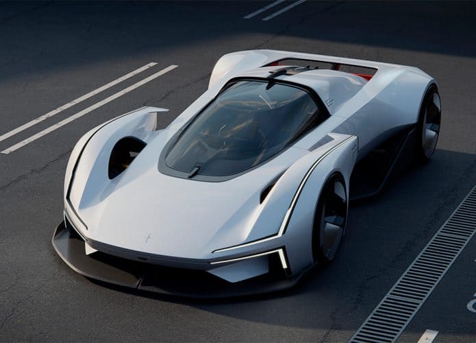 Visão de cima do Polestar Synergy, um supercarro elétrico