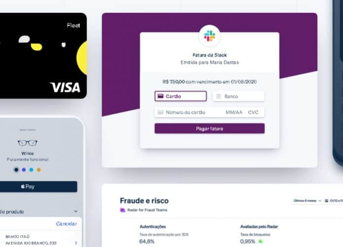 Imagem mostrando diversas funções do Stripe