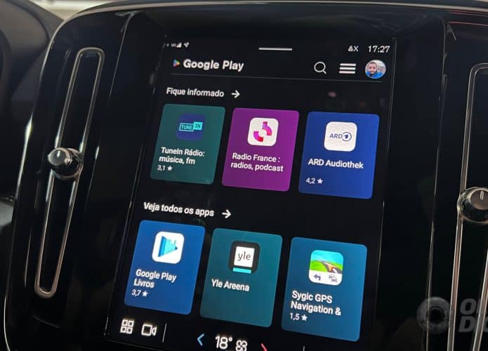 Google Buil-in rodando Android em um Volvo XC40 (Imagem: André Fogaça/Olhar Digital)