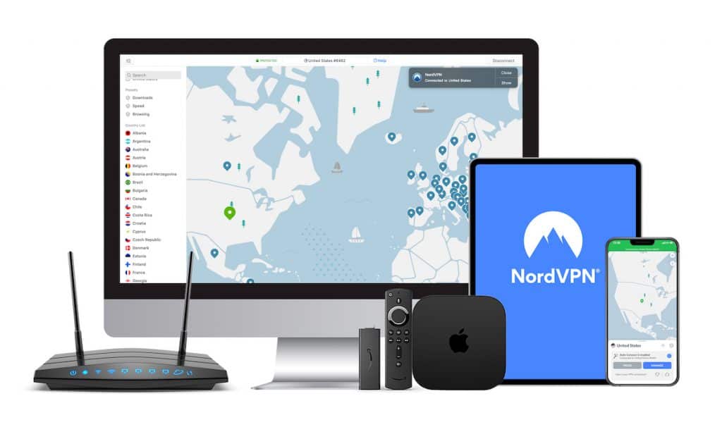 Imagem de divulgação do serviço de VPN NordVPN