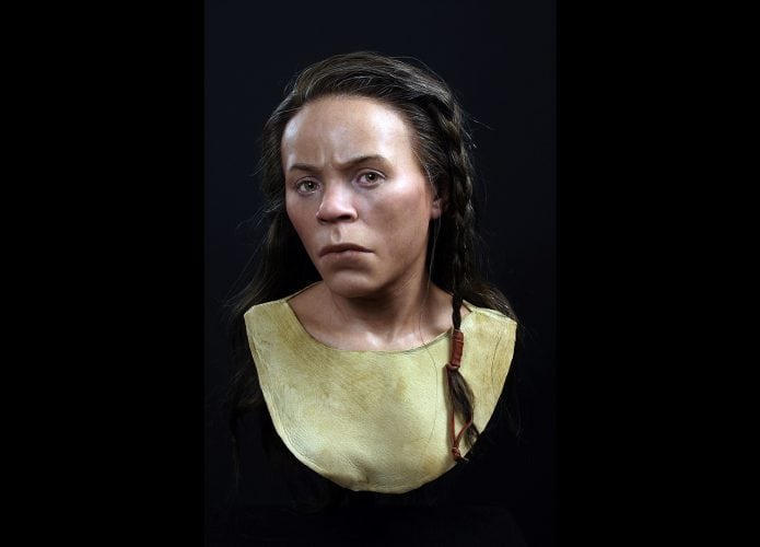 Rosto da mulher reconstruído