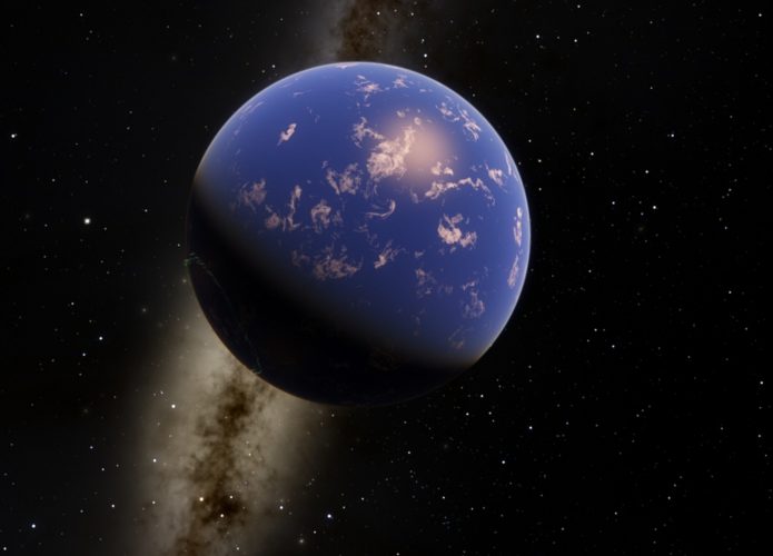 Ilustração 3D do exoplaneta Segunda Terra