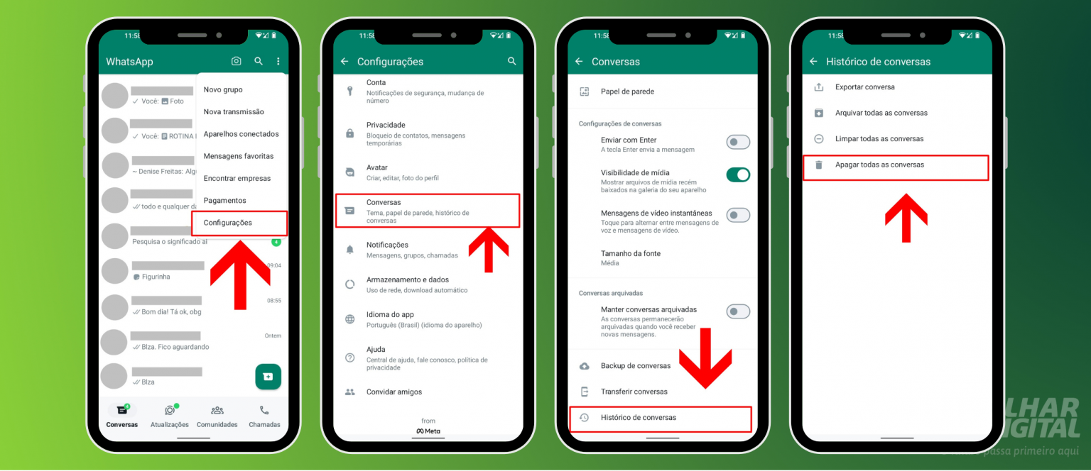 Como apagar todas as conversas do WhatsApp