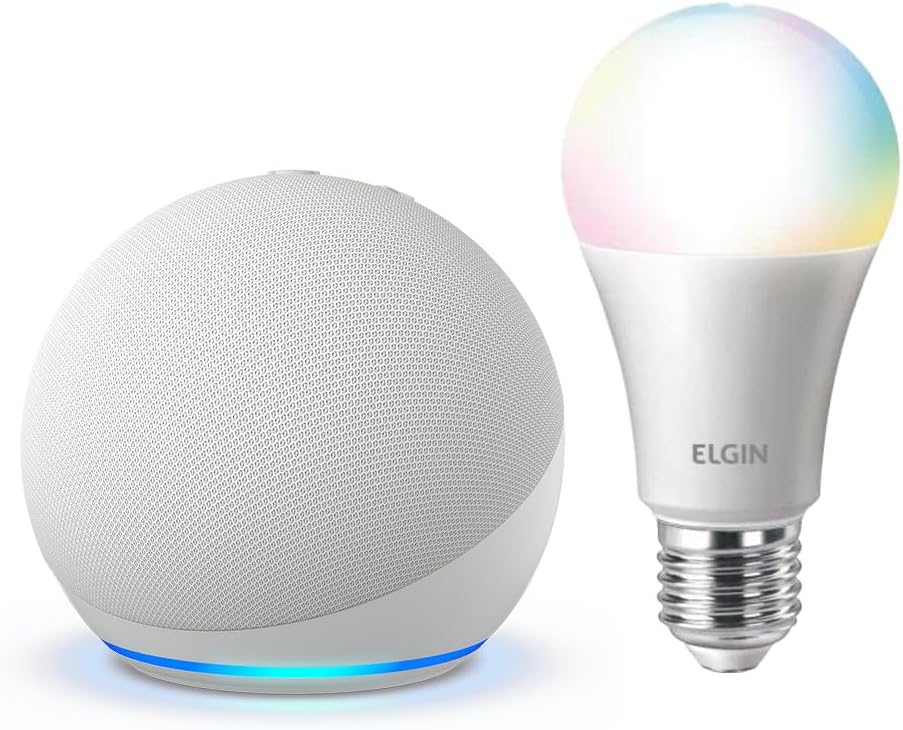 Novo Echo Dot 5ª geração + Lâmpada Elgin 10W
